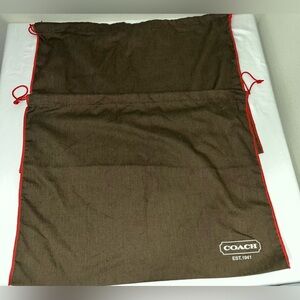 2 Coach Dust Bag Brown & Red 19W x 15L